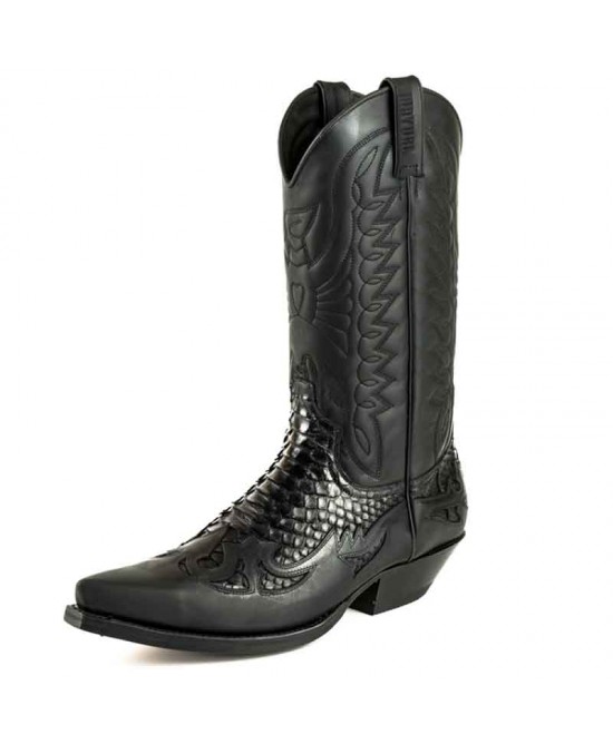 Black and snakeskin boots sale